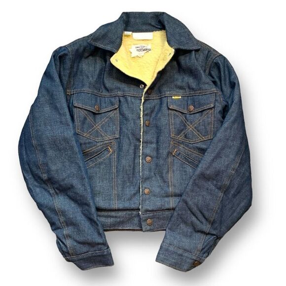 Vintage Deadstock Big Yank Western Style Sherpa Lined Denim Trucker Jean Jacket - Picture 1 of 10